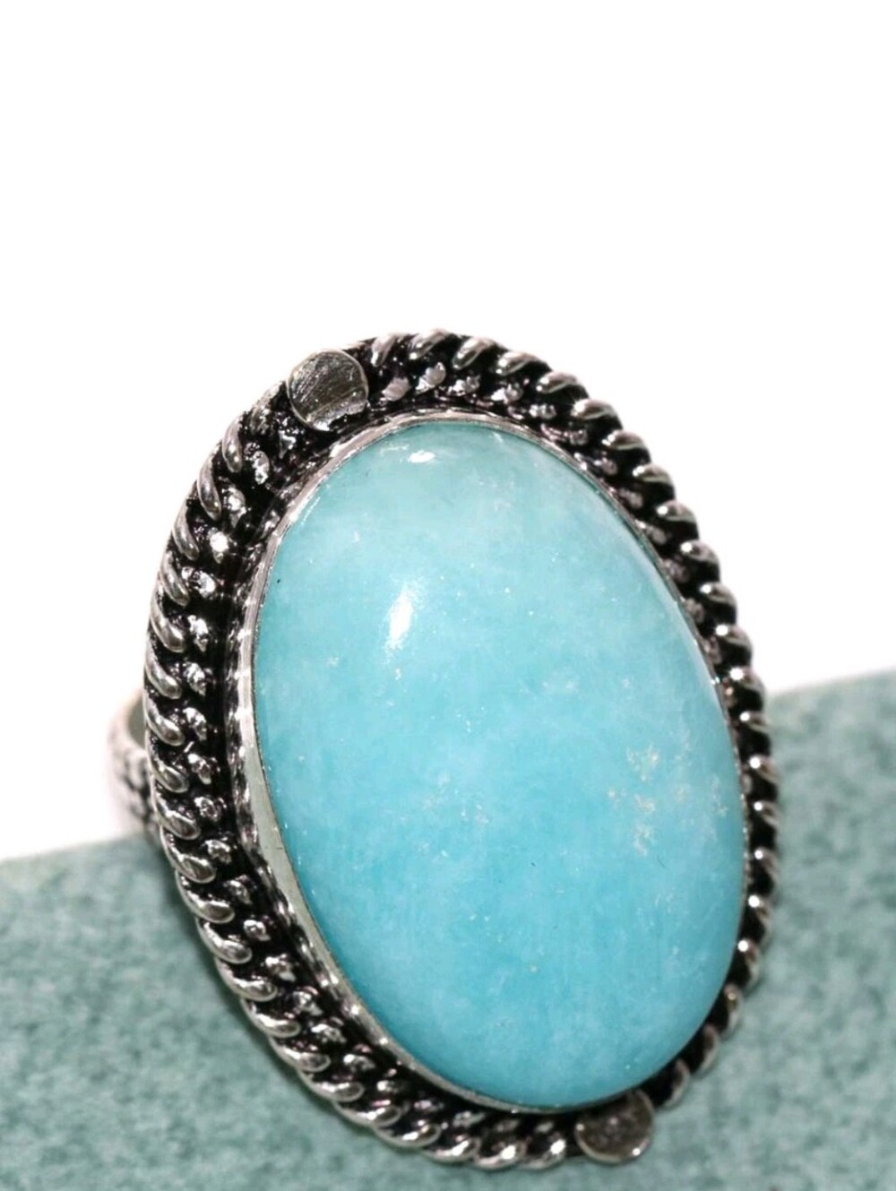 Larimar Gemstone Jewelry 925 Sterling Silver Handmade Ring